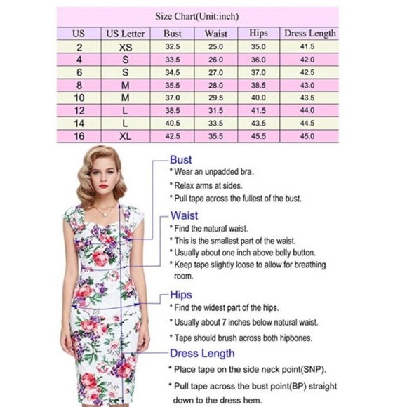 Belle Poque Rose print 50’s Cuban style pin up dress size 2 - Picture 9 of 9